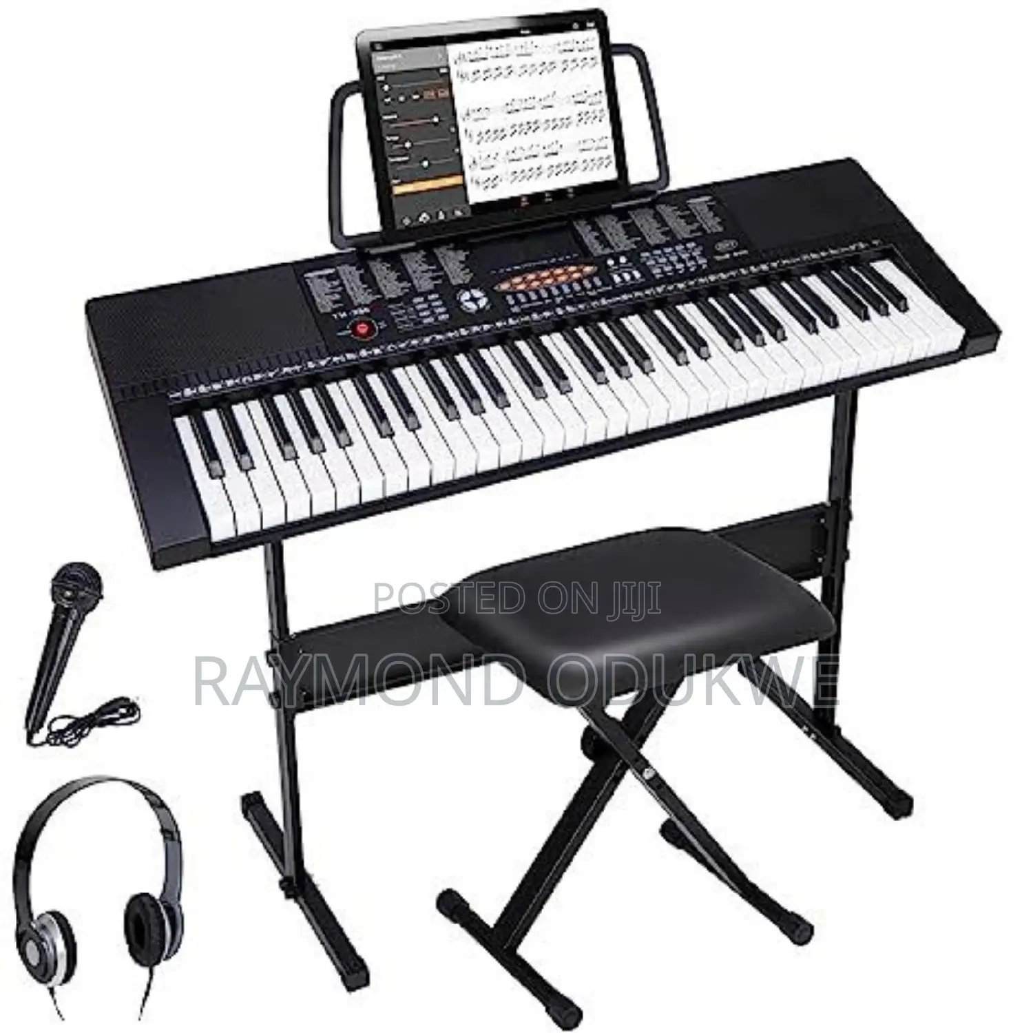 Portable Keyboard Piano With Adapter and Stand/Headphon