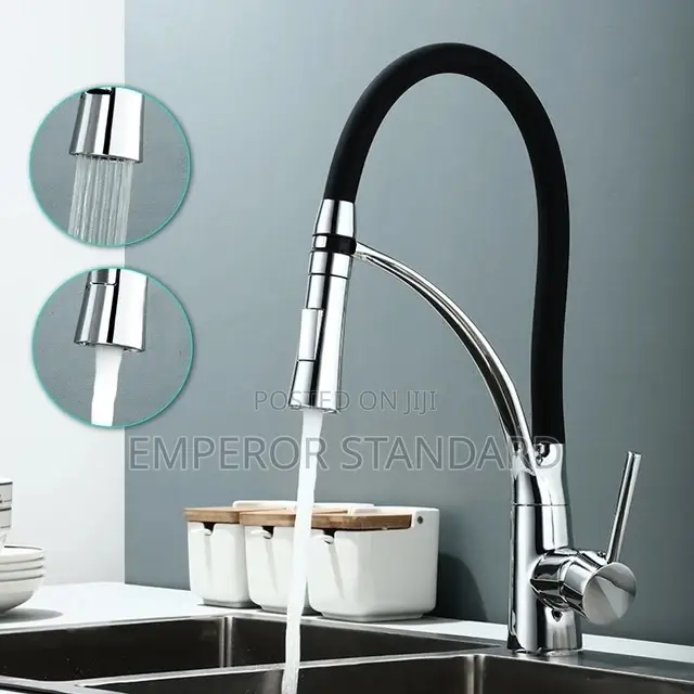 Black High Quality Kitchen Tap Full Spring Mixer Tap