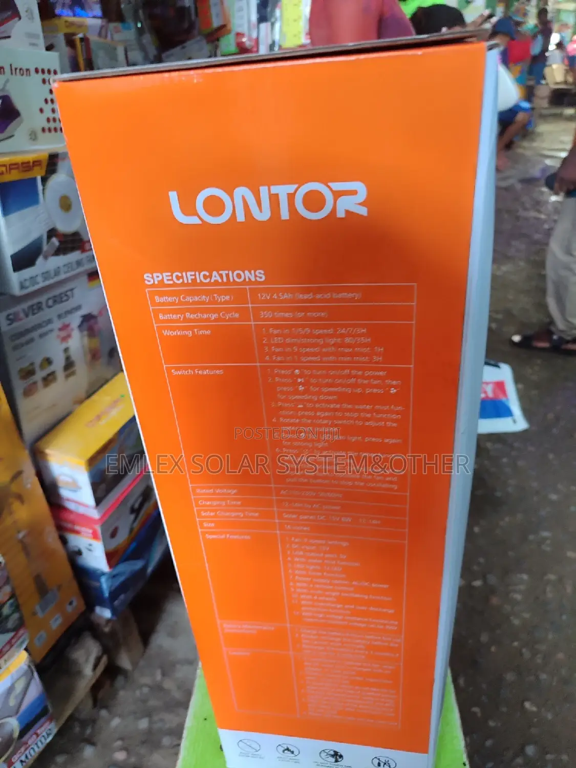 16inches Rechargeable Lontor Standing Fan