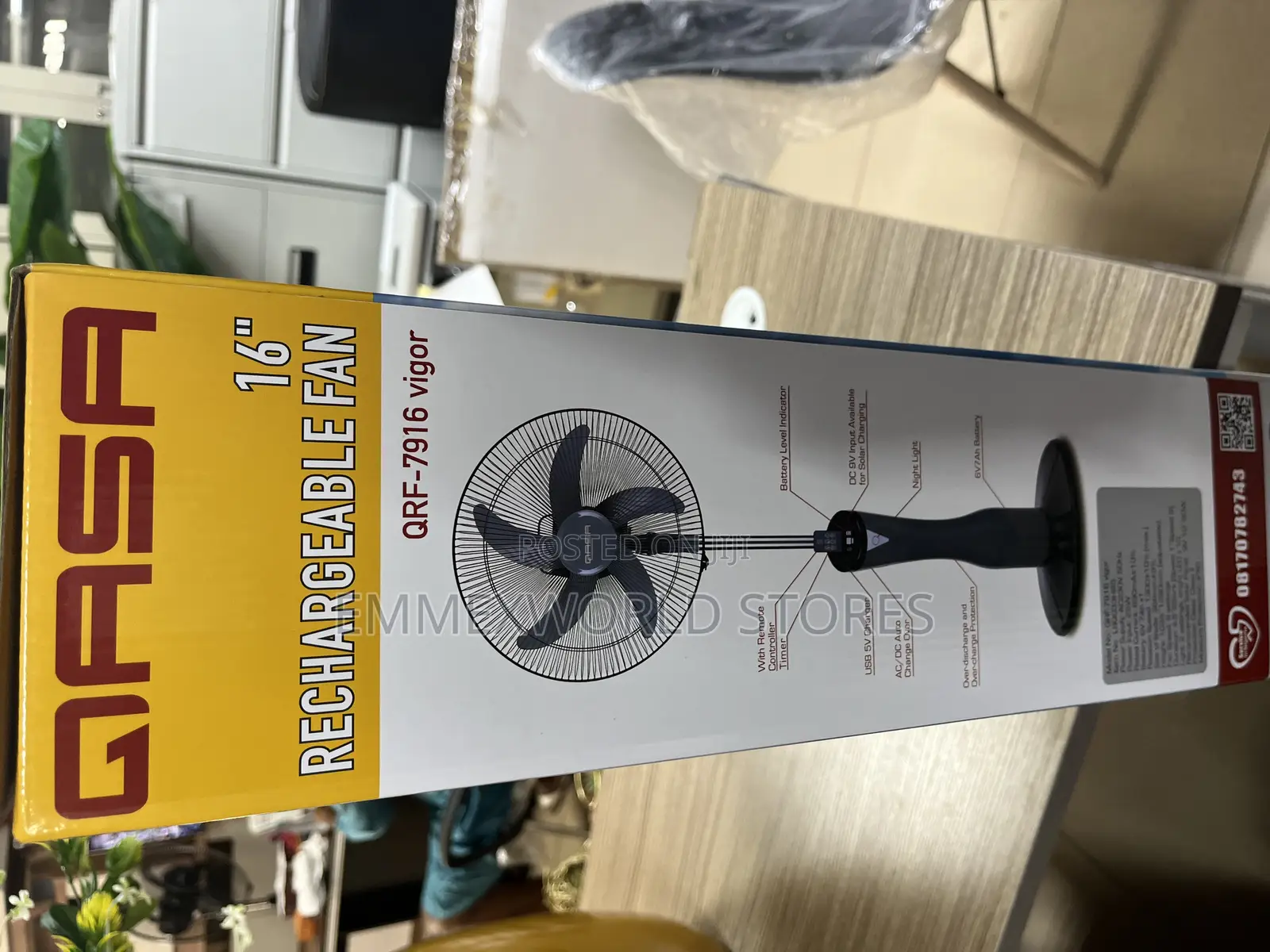 Qasa Rechargeable Fan 16”
