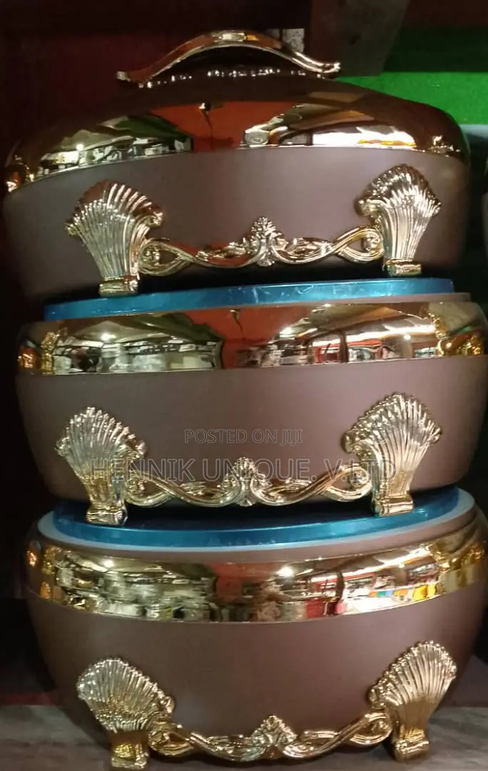 Gold Stainless Steel Food Warmer Casserole Capacity :6,5 4li