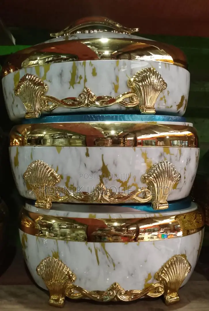 Gold Stainless Steel Food Warmer Casserole Capacity :6,5 4li