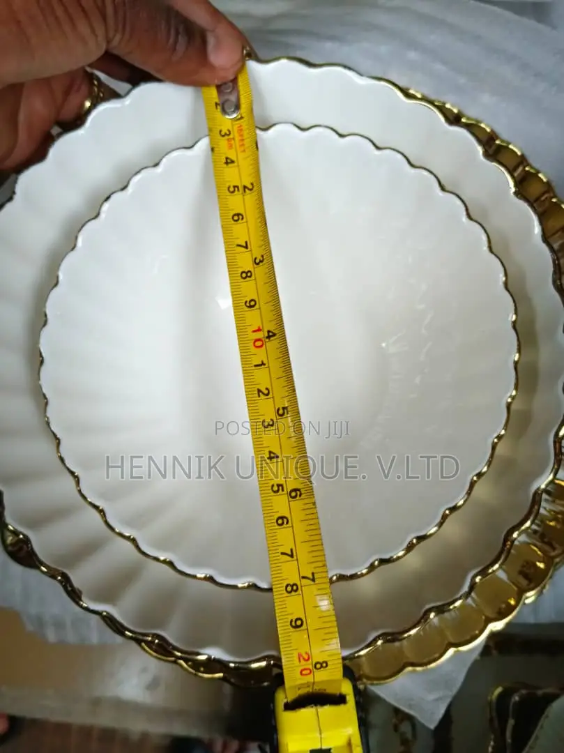 Gold Plated Soup, Flat and Side Plate by 36pcs