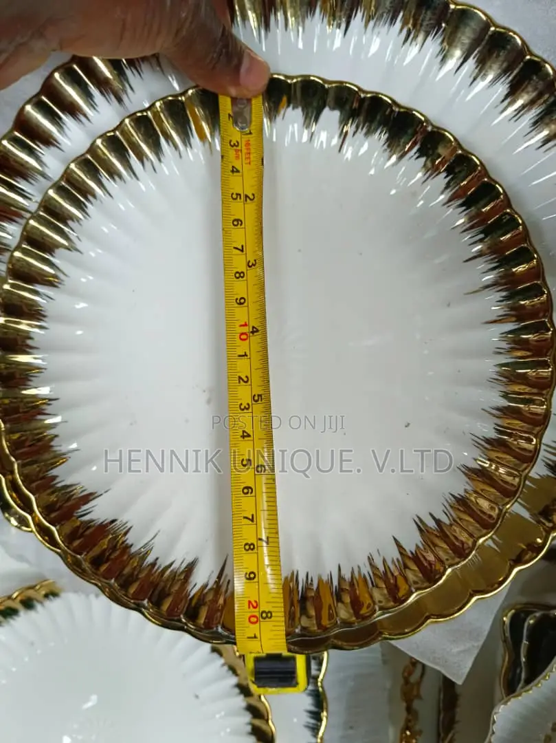 Gold Plated Soup, Flat and Side Plate by 36pcs