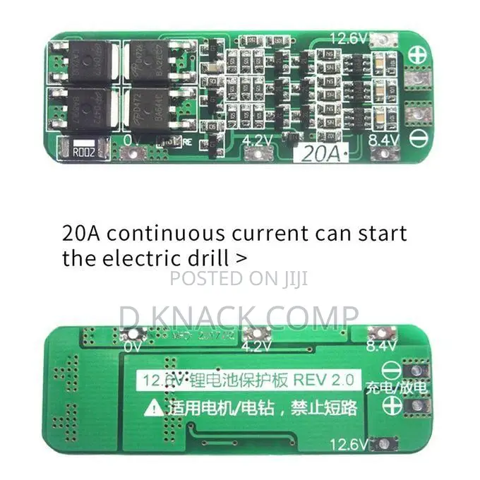 3s 20a Lithium Battery 18650 Charger BMS Protection Board
