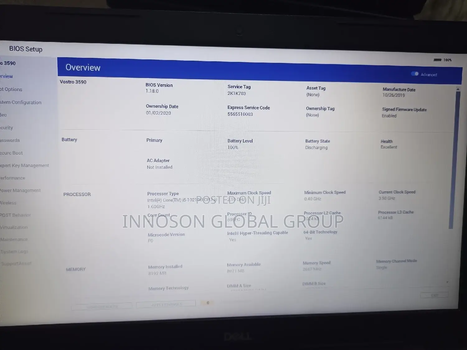 Laptop Dell 8GB Intel Core i5 SSD 256GB