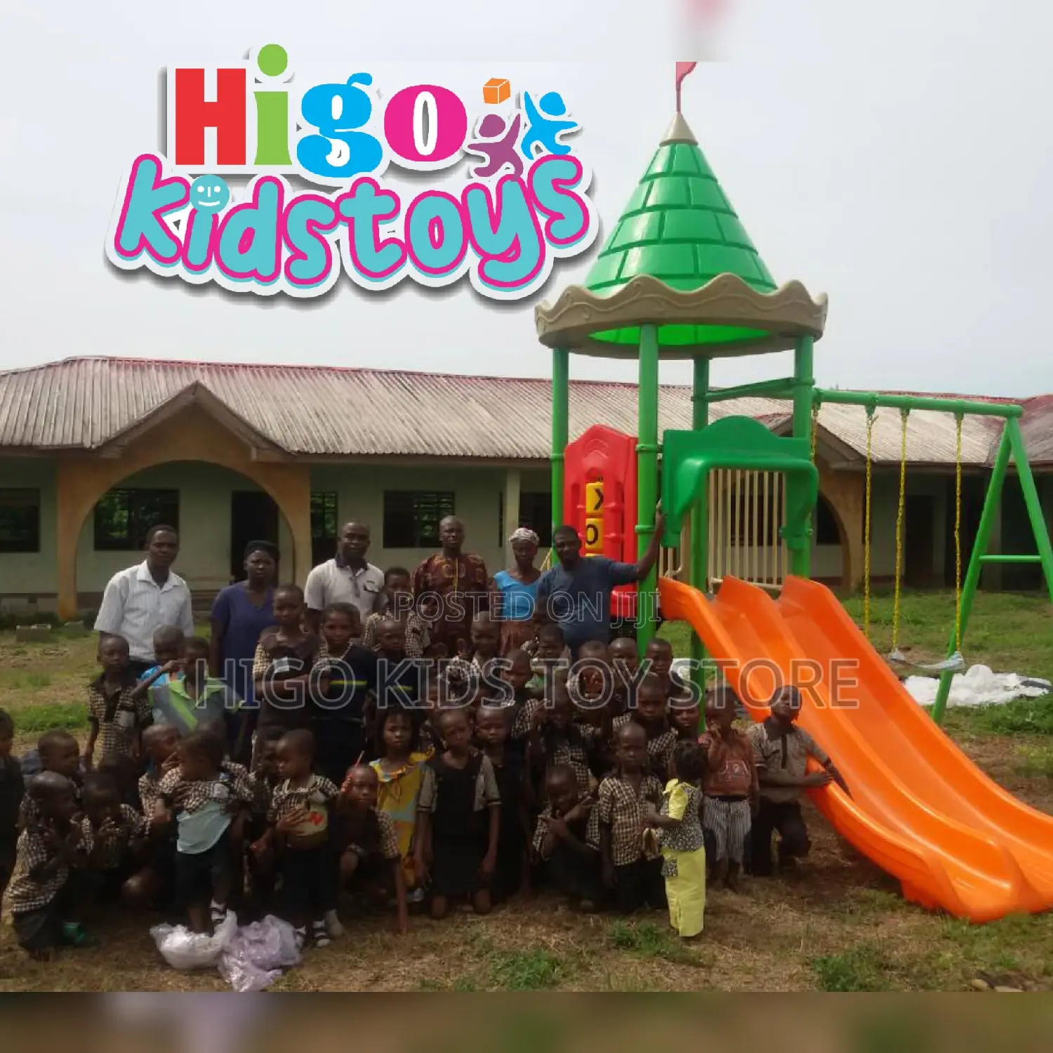 Double Slide and Double Swing Giant Outdoor Playground House