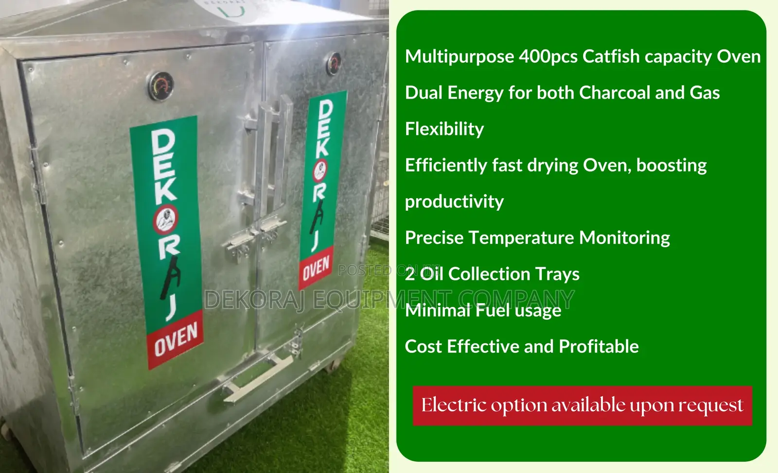 Efficient Fish Drying Ovens 400pcs Catfish Capacity Dry Oven