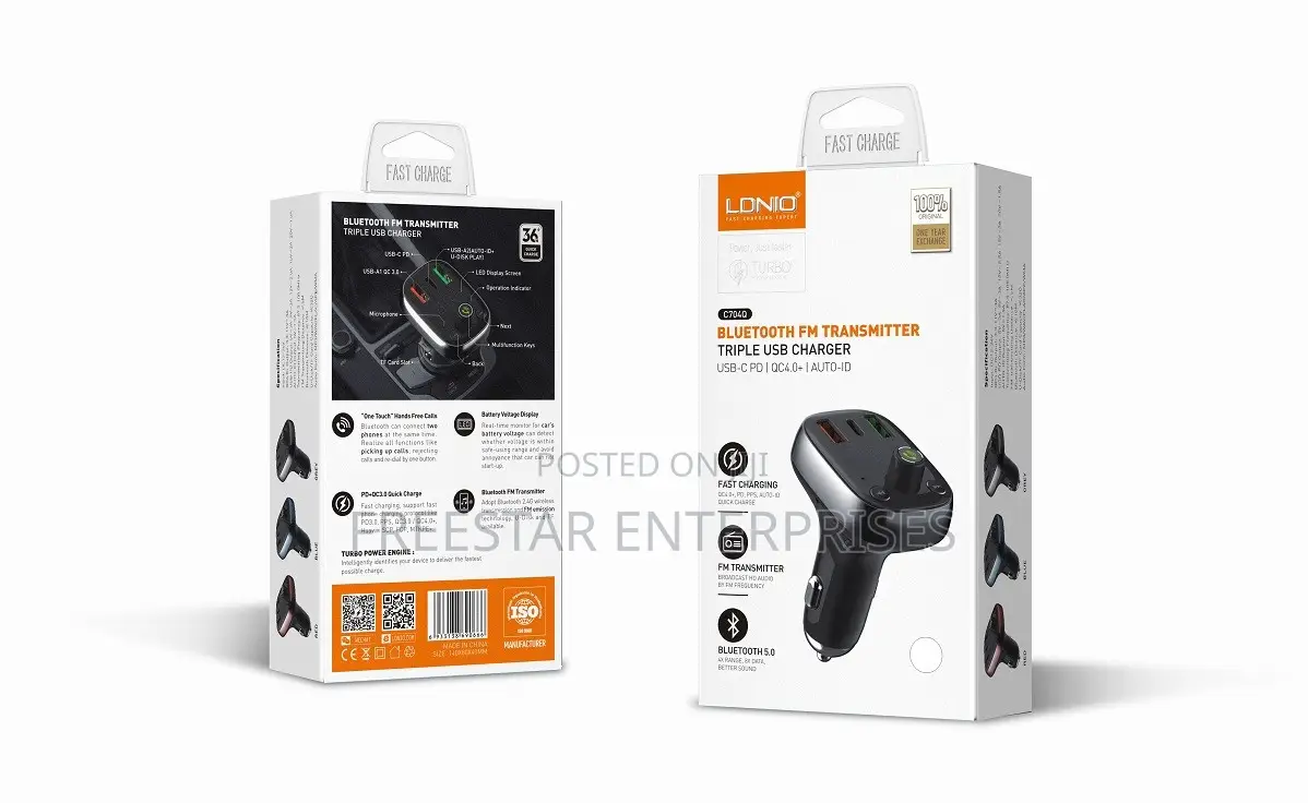 Ldnio Fm Transmitter Car Charger 3 USB Pd. Ldnio Mp3 Player