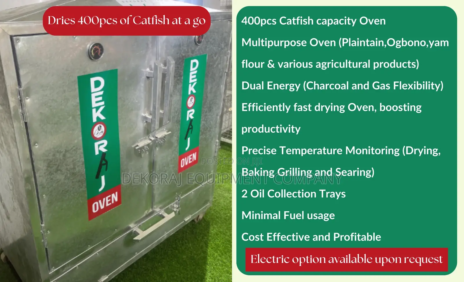 400pcs Catfish Capacity High-Performance Fast Drying Ovens