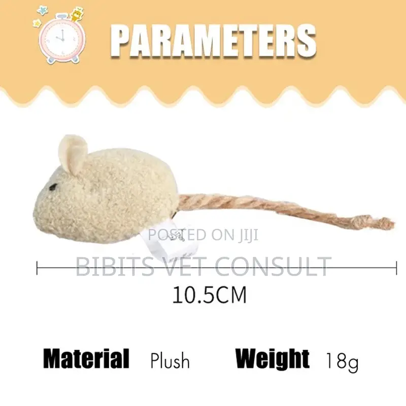 3 Pieces Plush Mouse Interactive Cat Toy