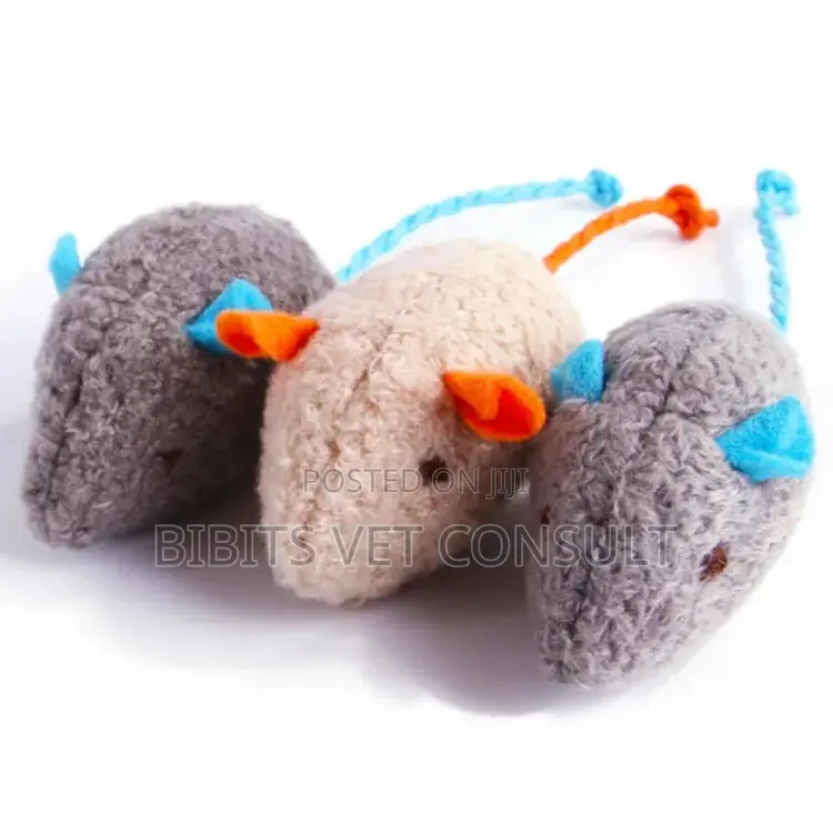 3 Pieces Plush Mouse Interactive Cat Toy