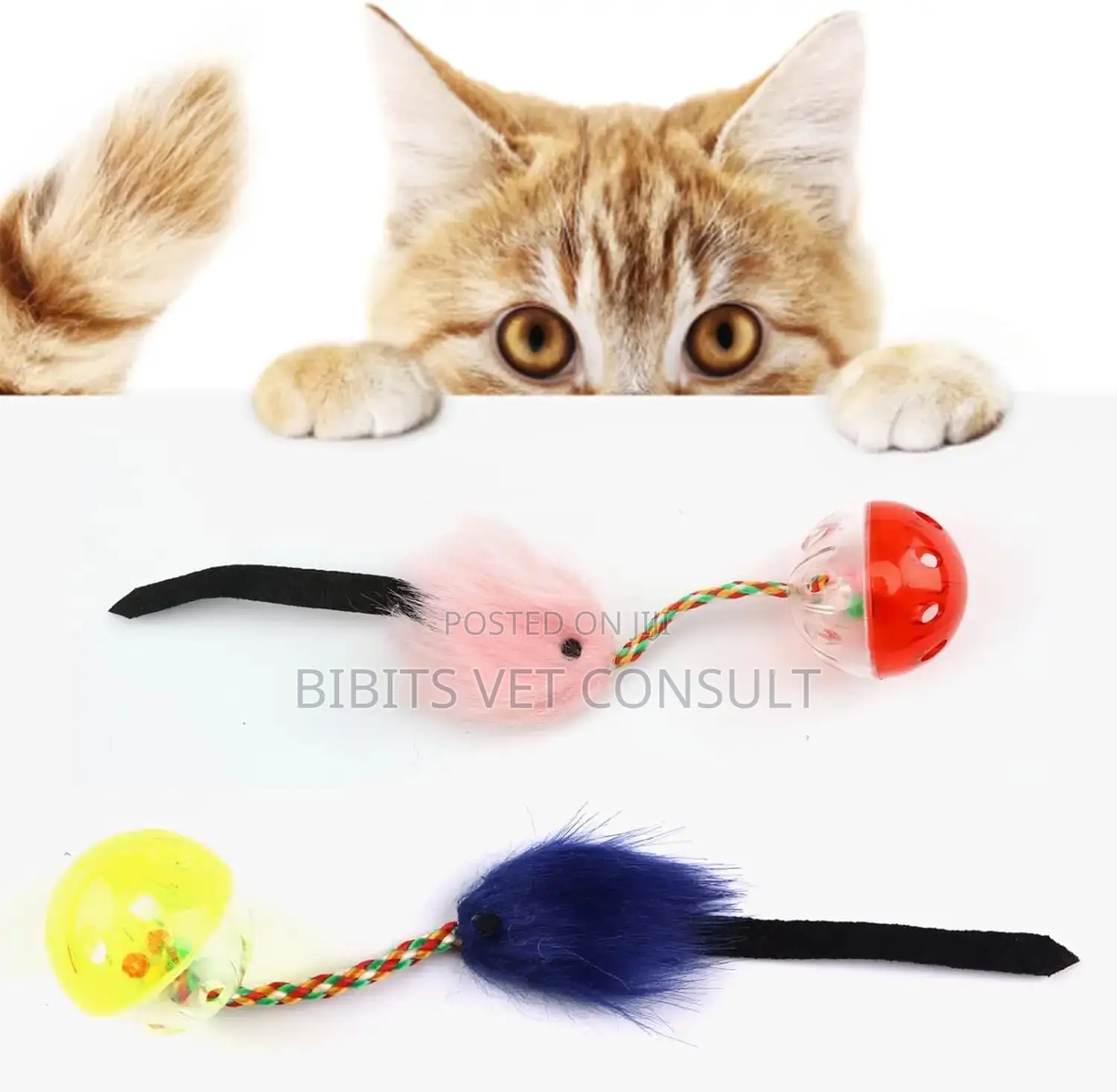 3 Pieces Plush Mouse Interactive Cat Toy
