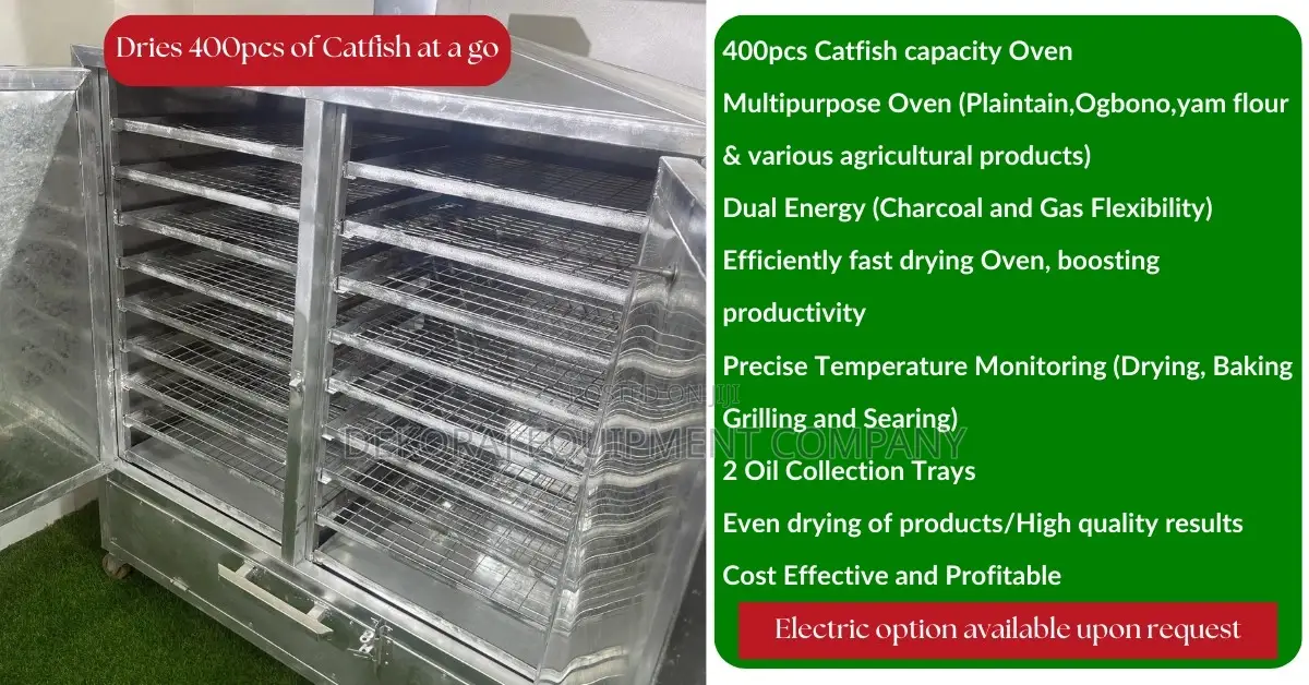 High-capacity Drying Oven 400 Catfish And Other Products