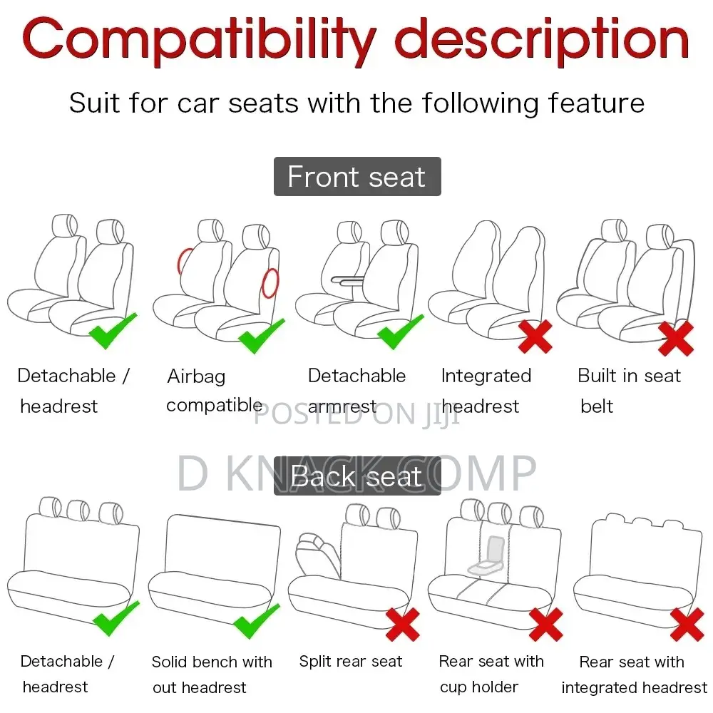 Car Seat Cover, Pu Leather, for Car Interior 9pcs