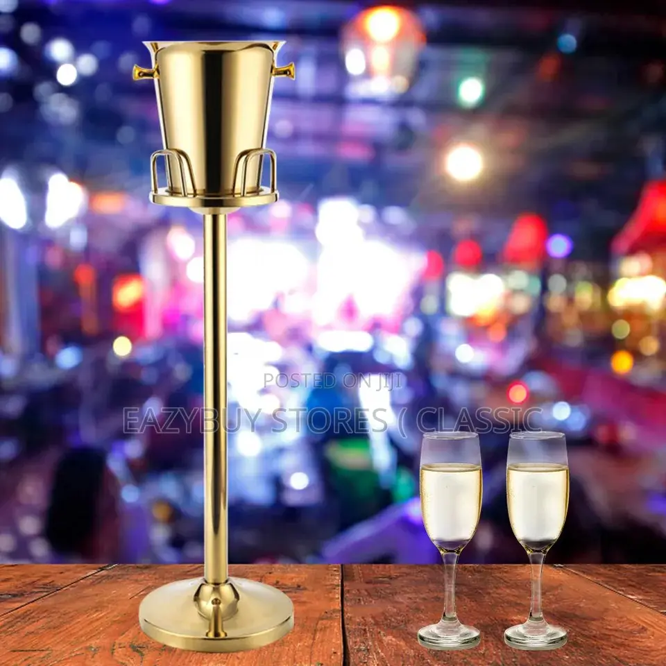 Stainless Steel Champagne Wine Ice Bucket With Stand