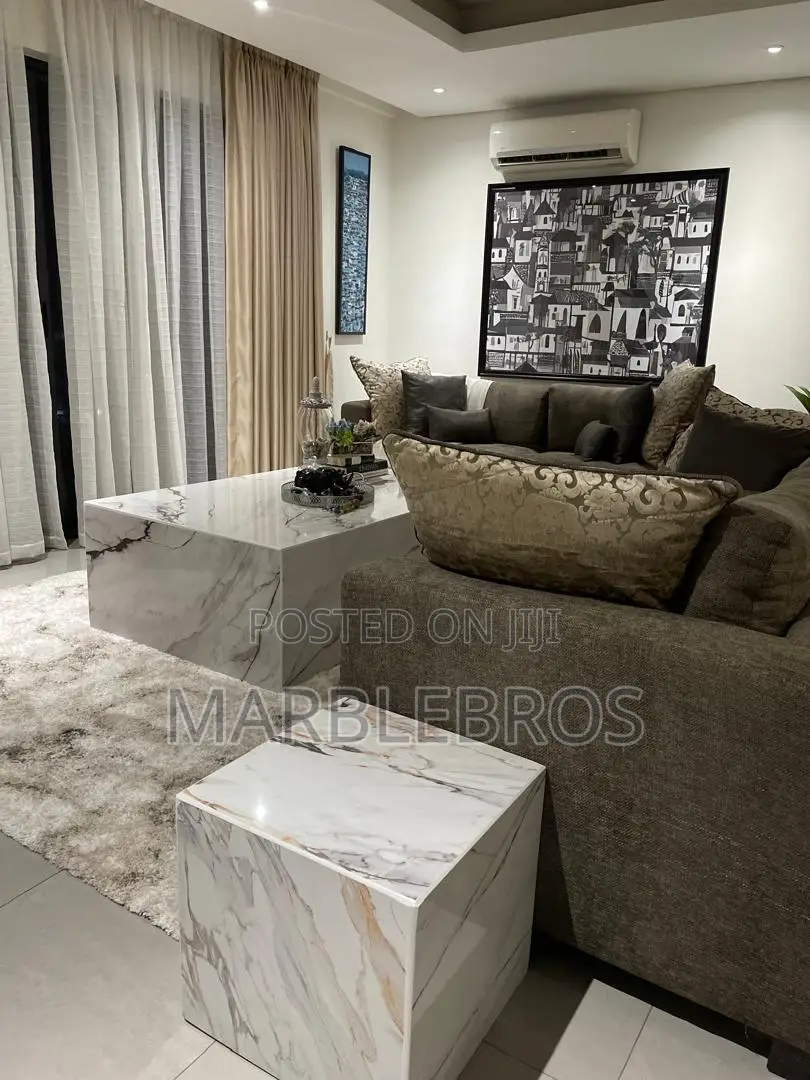 MB17, Marble Coffee Table And Side Stools