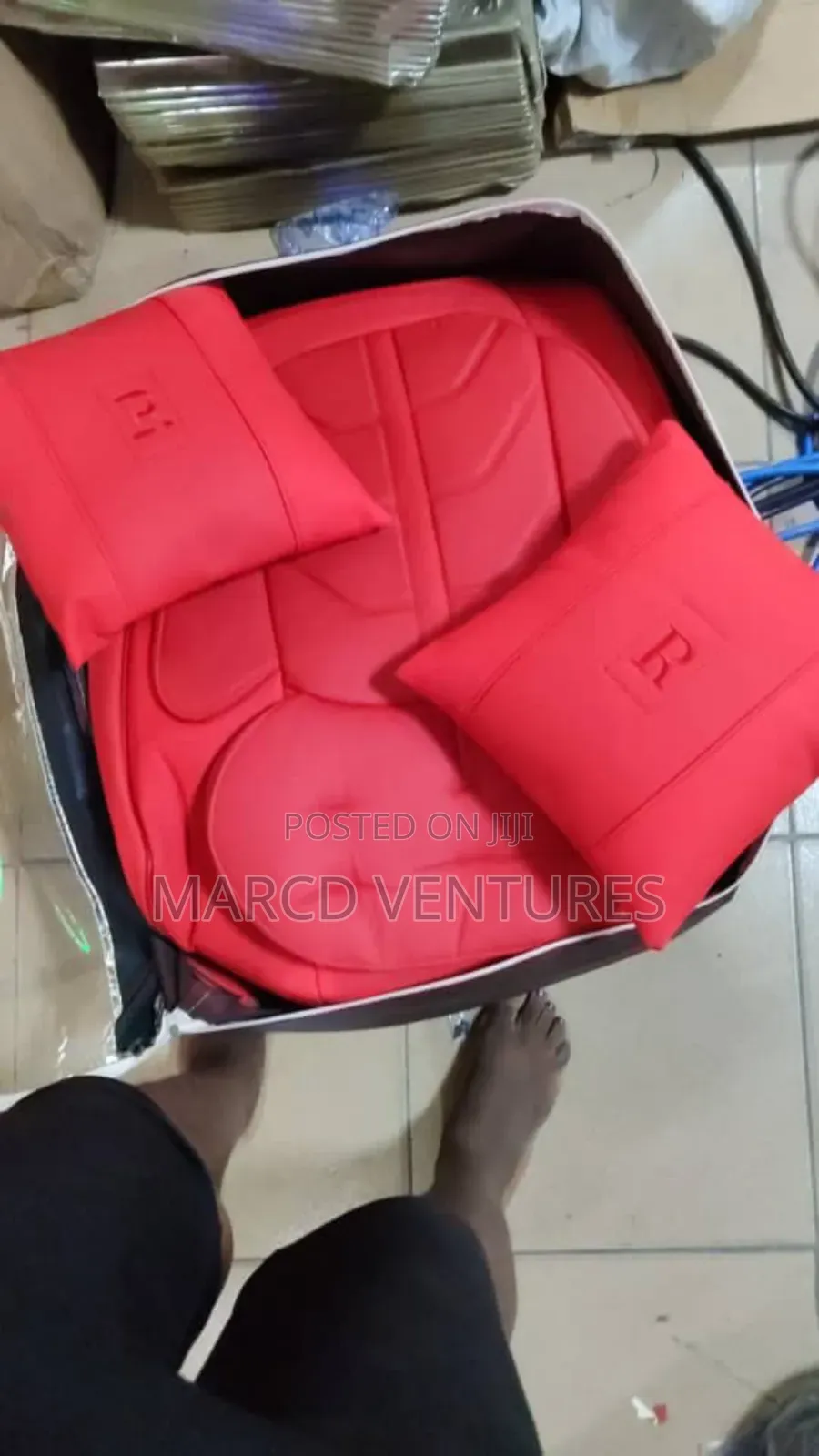 Pure Red Quality Grade Leather Seat Cover