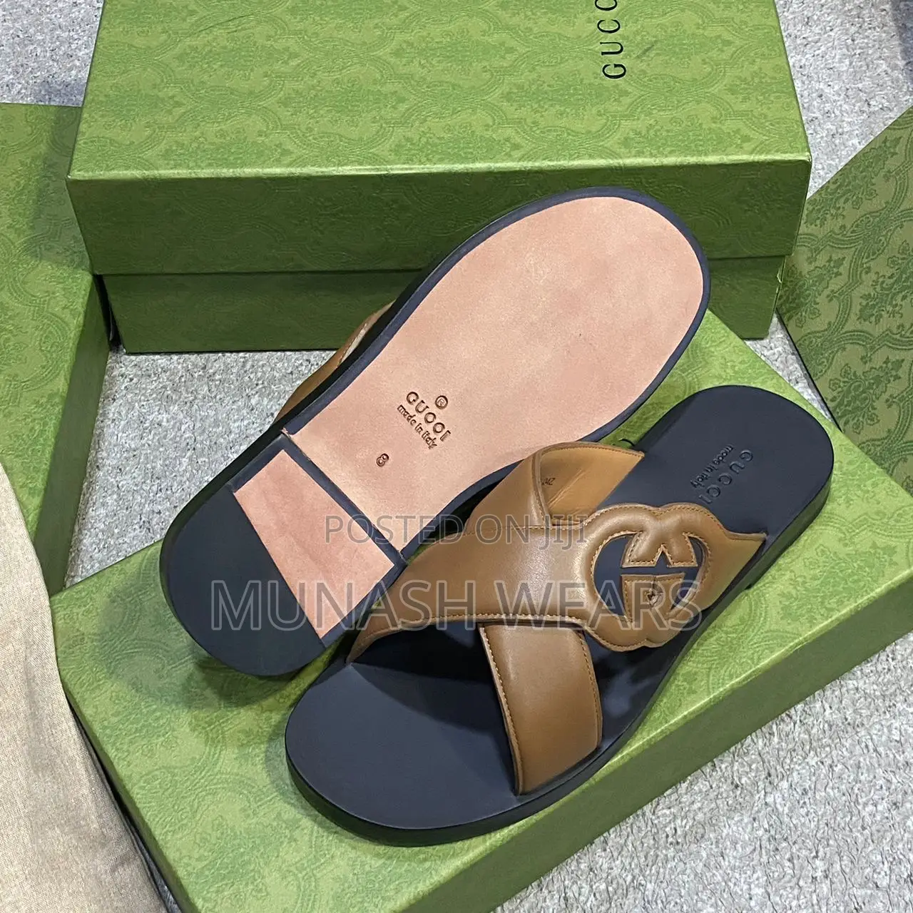 Original Italian Leather Gucci Slipers