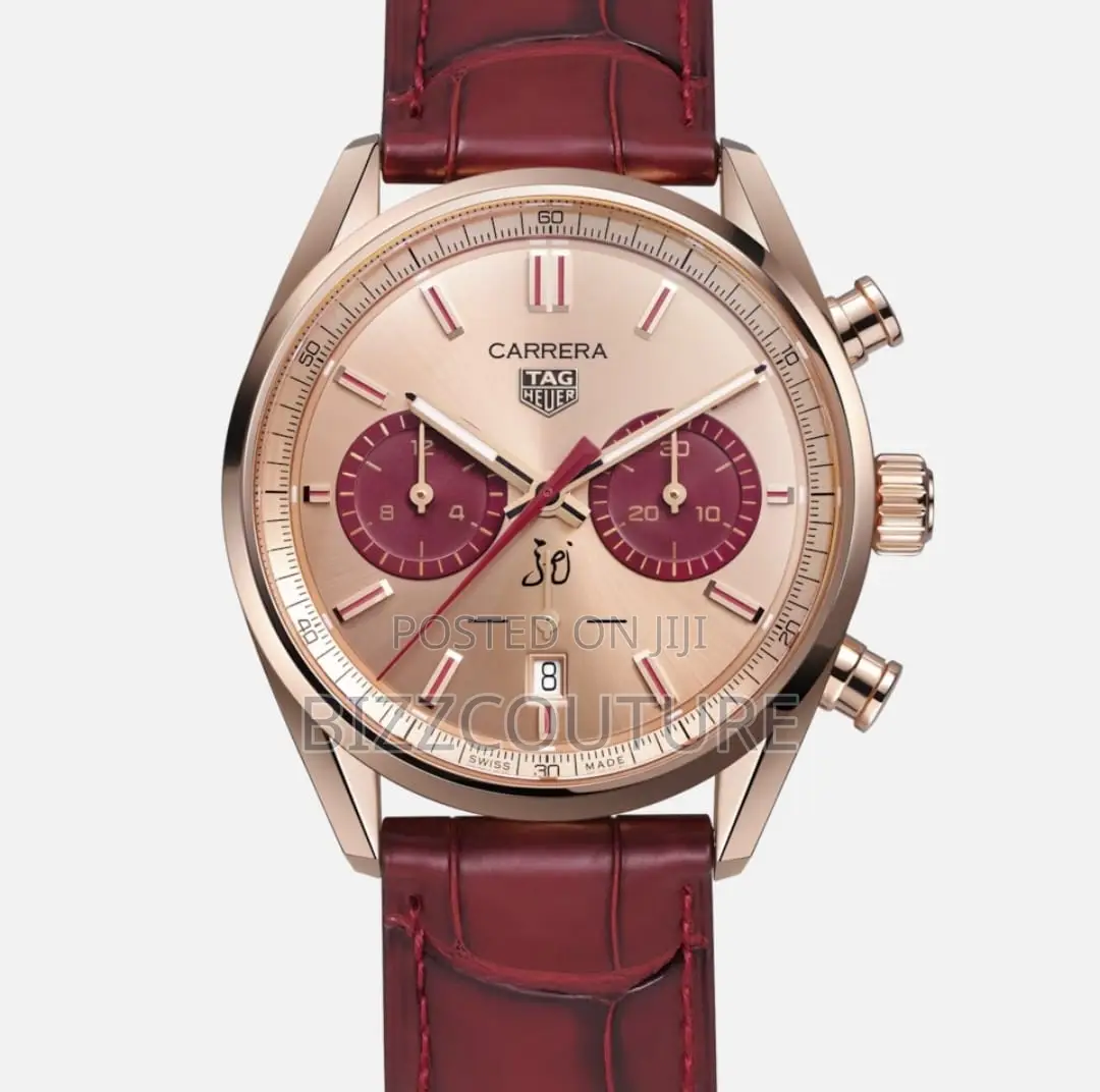 Original Tag Heuer Carrera Chronograph Wine Leather Watch