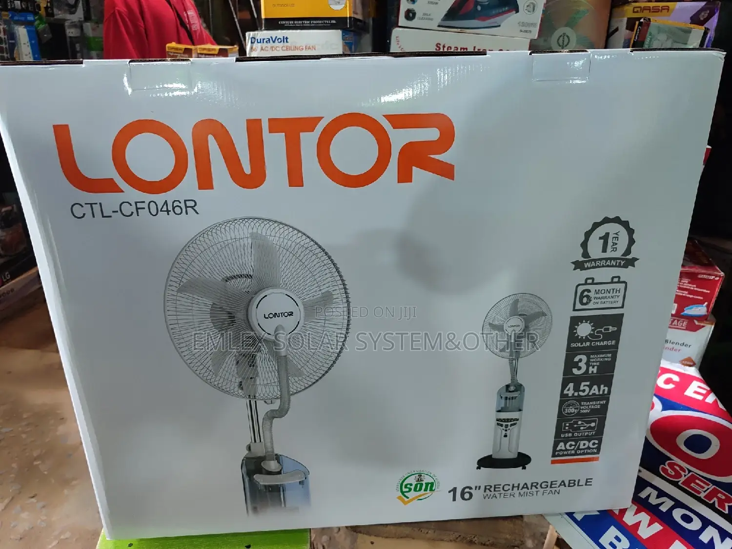 Solar Rechargeable Standing Fan
