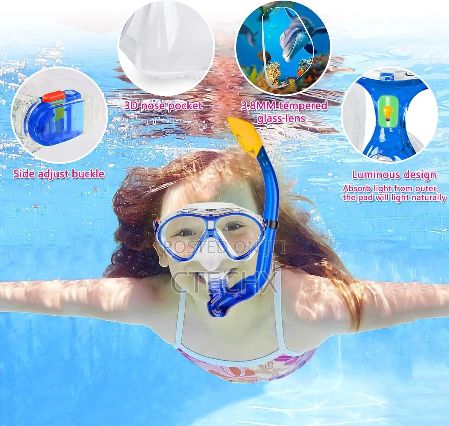 Snorkel Set, Diving Mask, Swimming Goggles for Children/Teen