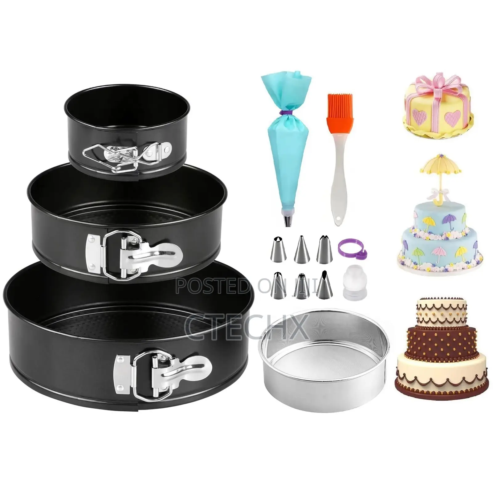 Cake Tins Set 3 Pcs(4"/7"/9")