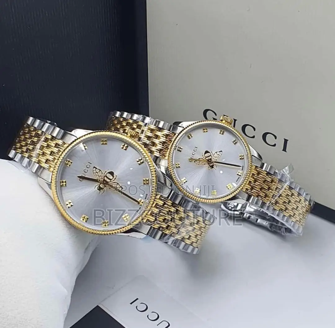 Original Gucci Gold and Silver Mix Chain Watch Is Available