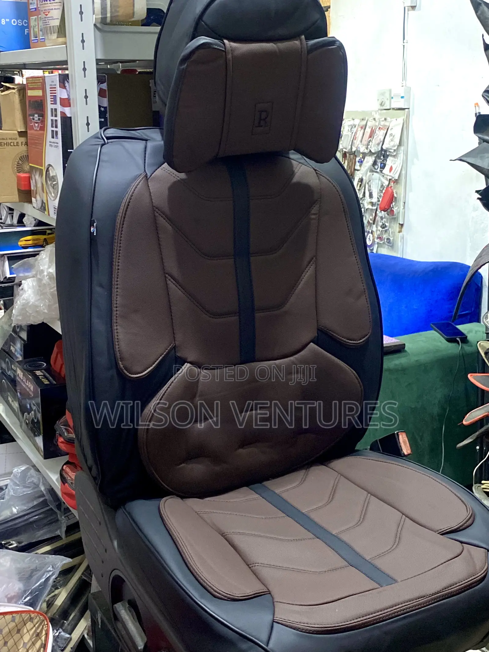 Coffee Brown Leather Car Seat Cover