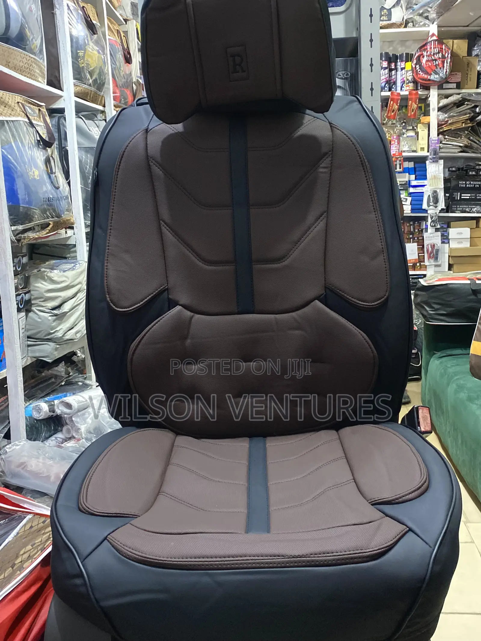 Coffee Brown Leather Car Seat Cover