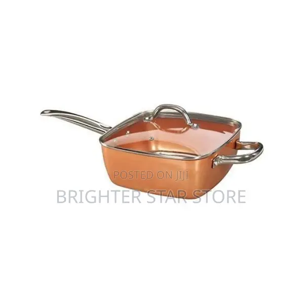 Ceramic Copper Deep Square Non Stick Cookingpan 4 Pieceset