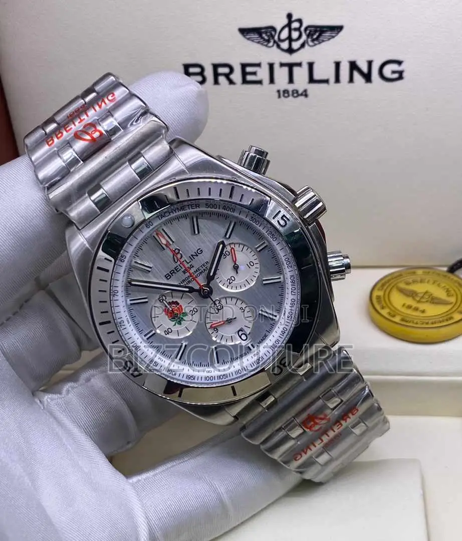 Original BREITLING Chronograph Silver Chain Watchc