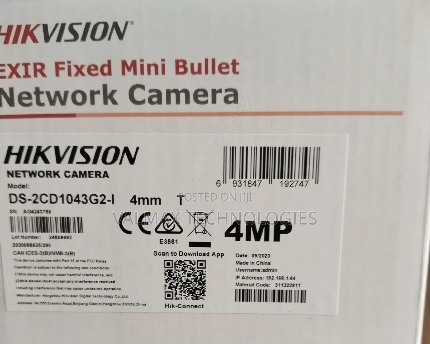 Hikvision 4mp Network Camera Ds 2cd1043g2-I