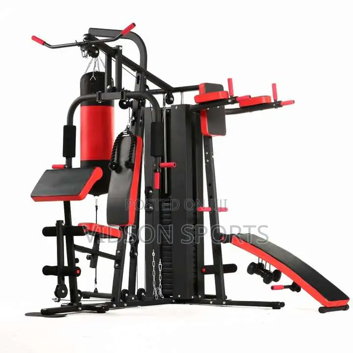 3 Station Gym With Punching Bag