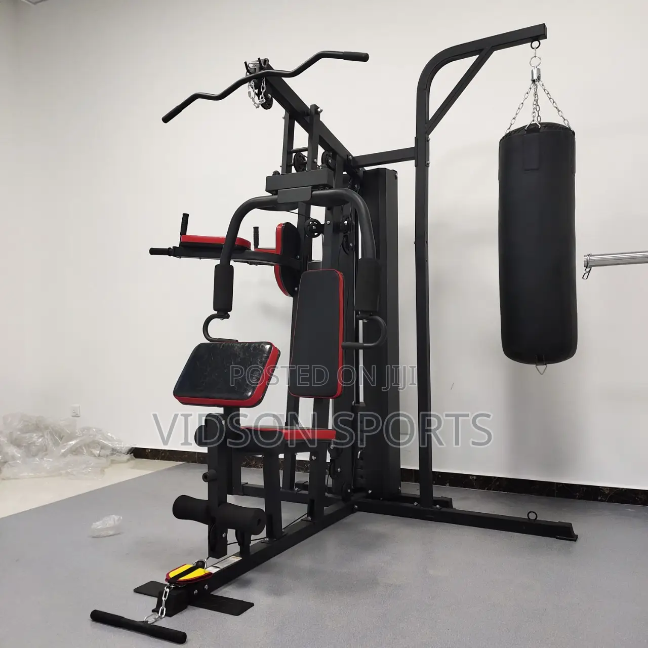 3 Station Gym With Punching Bag
