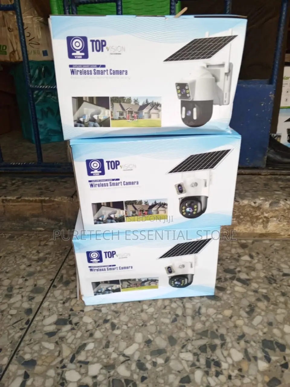 Top Vision V380 2in1 Dual Lens PTZ Solar Powered Camera
