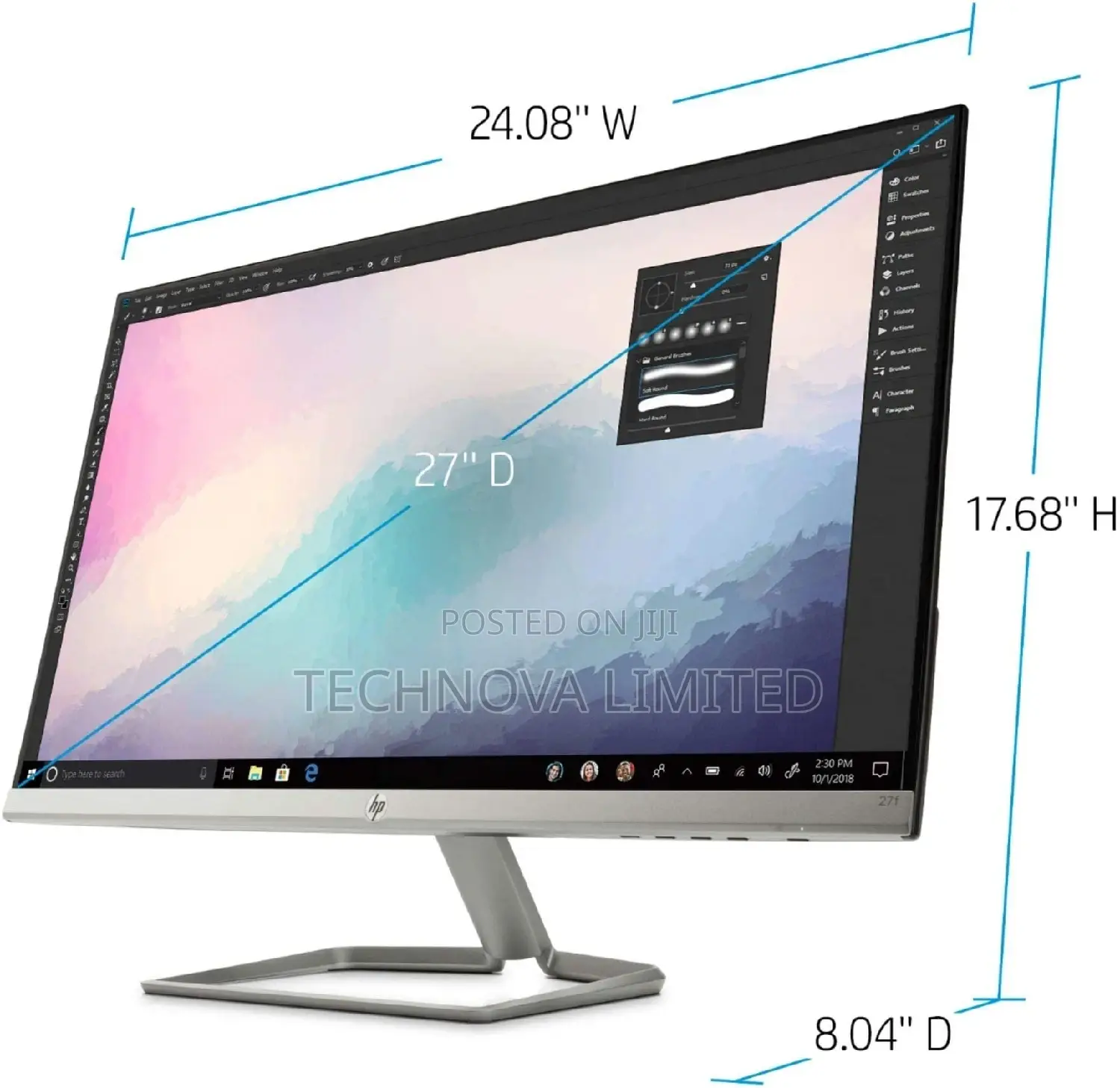 HP 27” Full HD 1080p IPS LED Ultra-Slim Monitor.