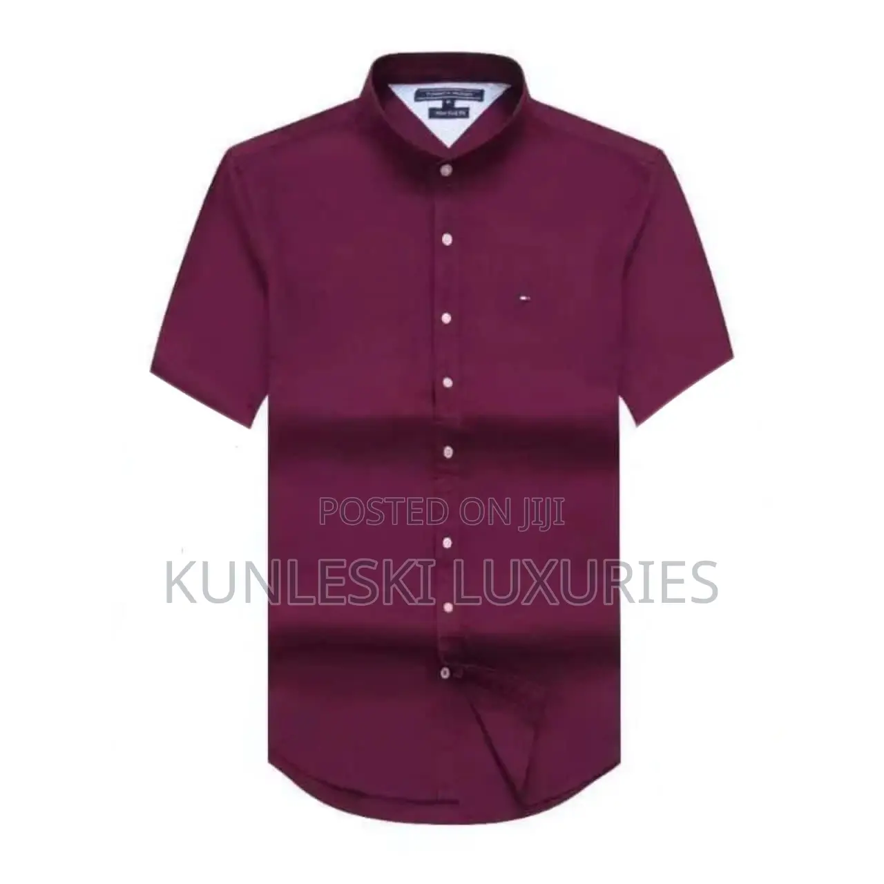 Original Tommy Hilfiger Mandarin Neck Short Sleeve Shirt