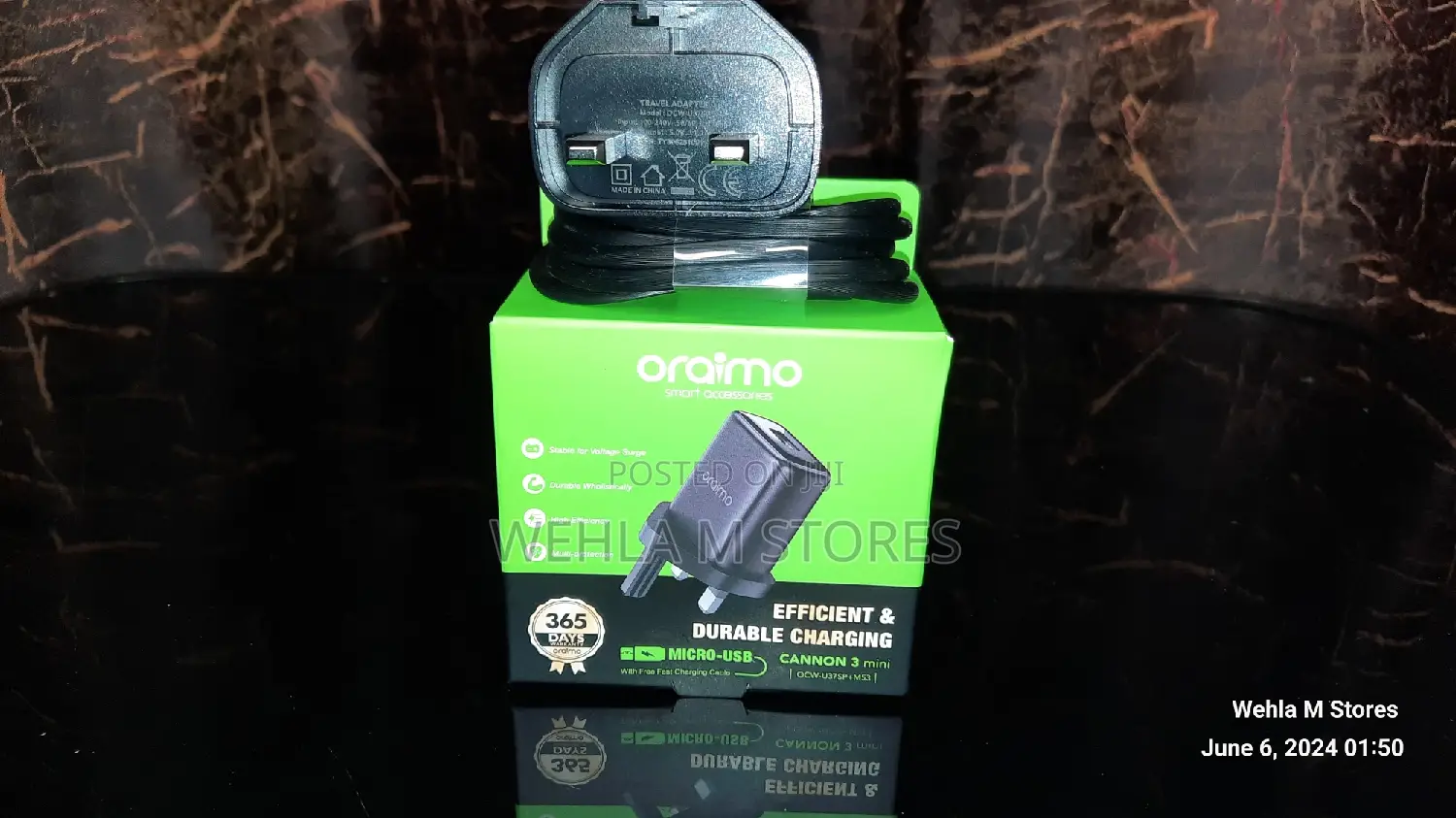 Oraimo Cannon 3 Mini Android Charger - Multi-Usb