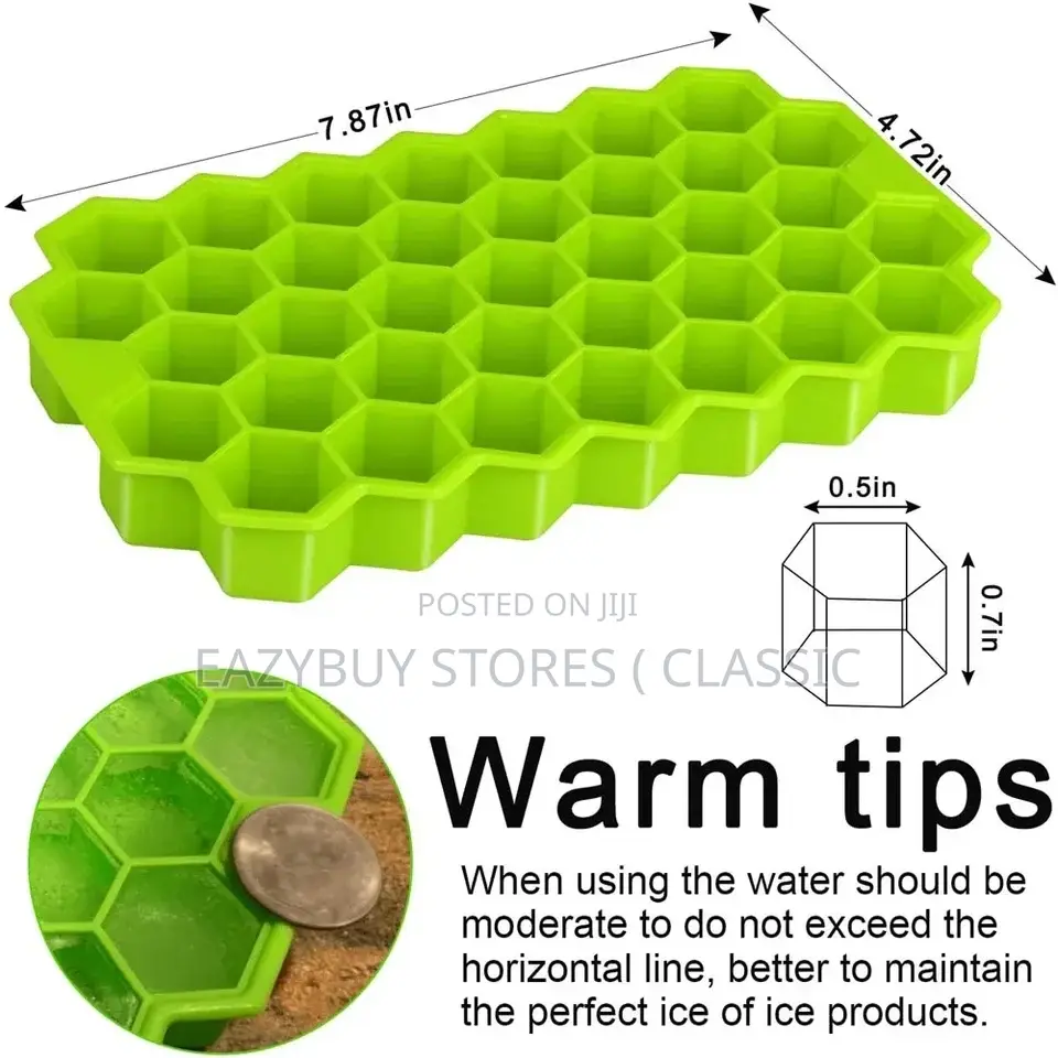 Silicone,Ice Cube Moulds Maker 37 Cavity Silicon Ice Tray