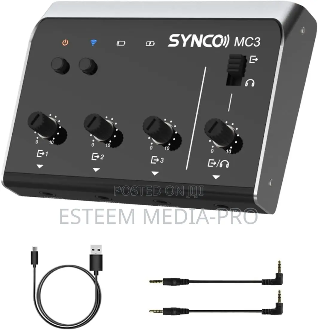 SYNCO Audio Mixer, 4-Channel Portable Stereo Line Mixer For