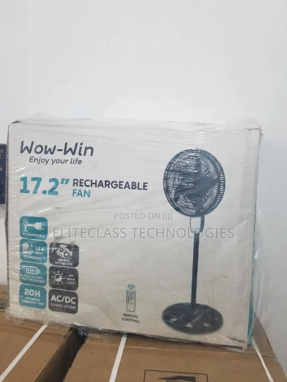 Wow-Win Rechargeable Fan 17.2"(Effective).