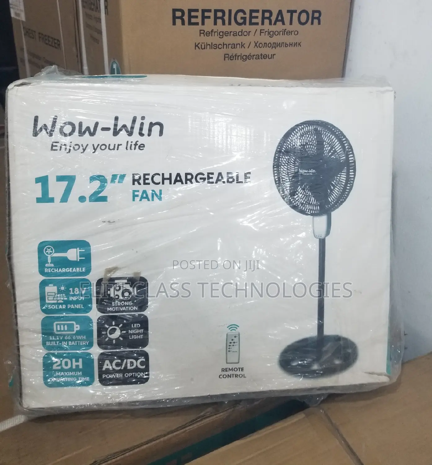 Advanced Wow-Win Rechargeable Fan 17.2".