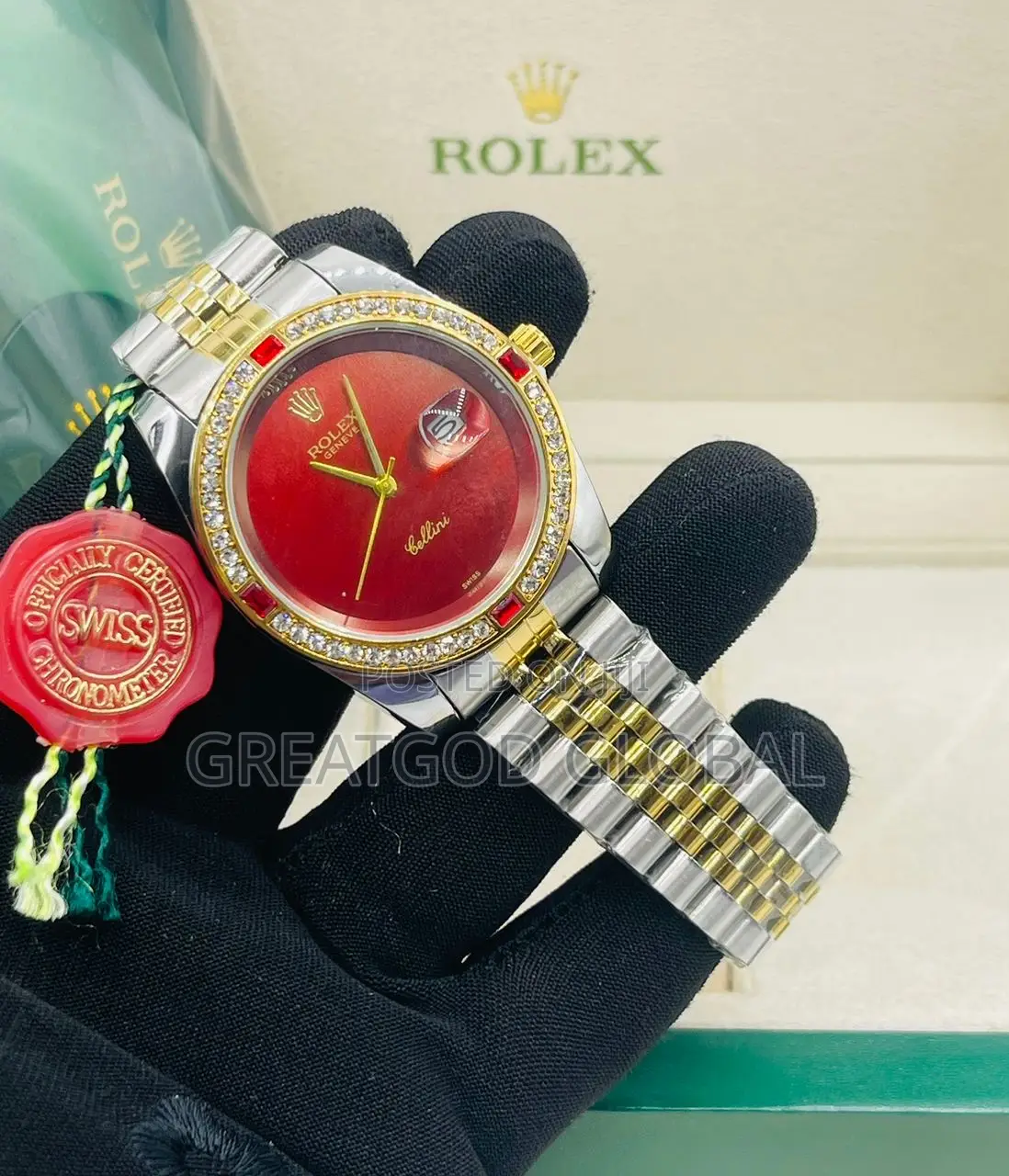 Rolex Chain Stock Dated Quality Wristwatch for Ladies