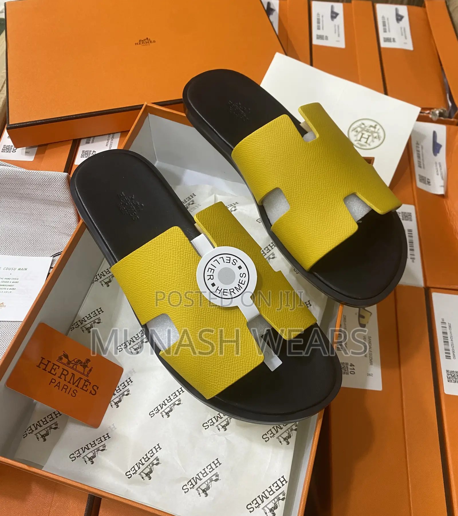 Original Leather Hermes Slipers