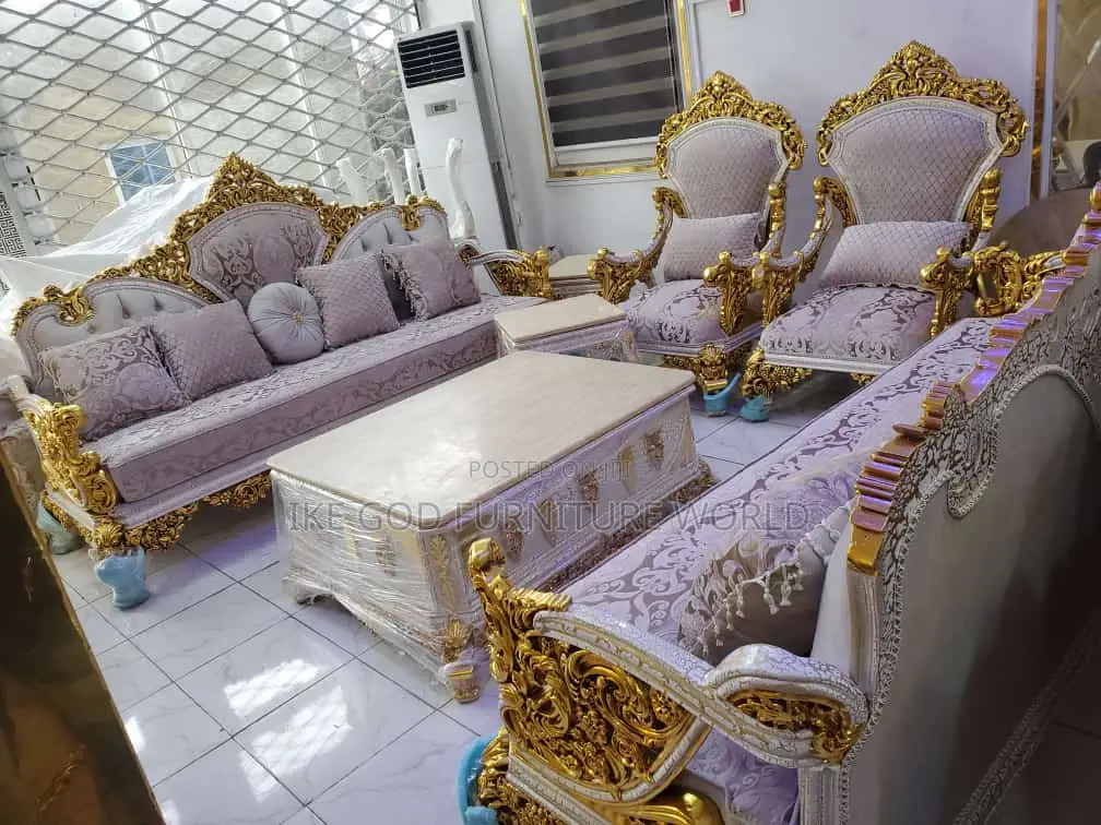 Complete Set of High Quality Turkish Royal Fabric Sofa Chai