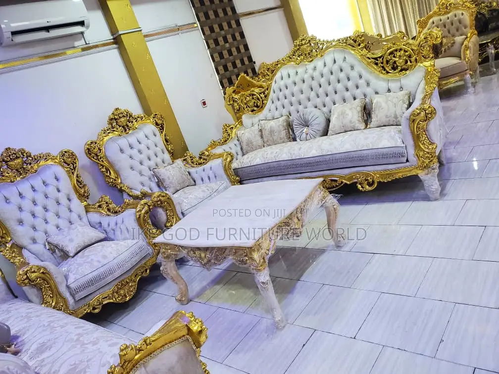 Complete Set of High Quality Turkish Royal Fabric Sofa Chai