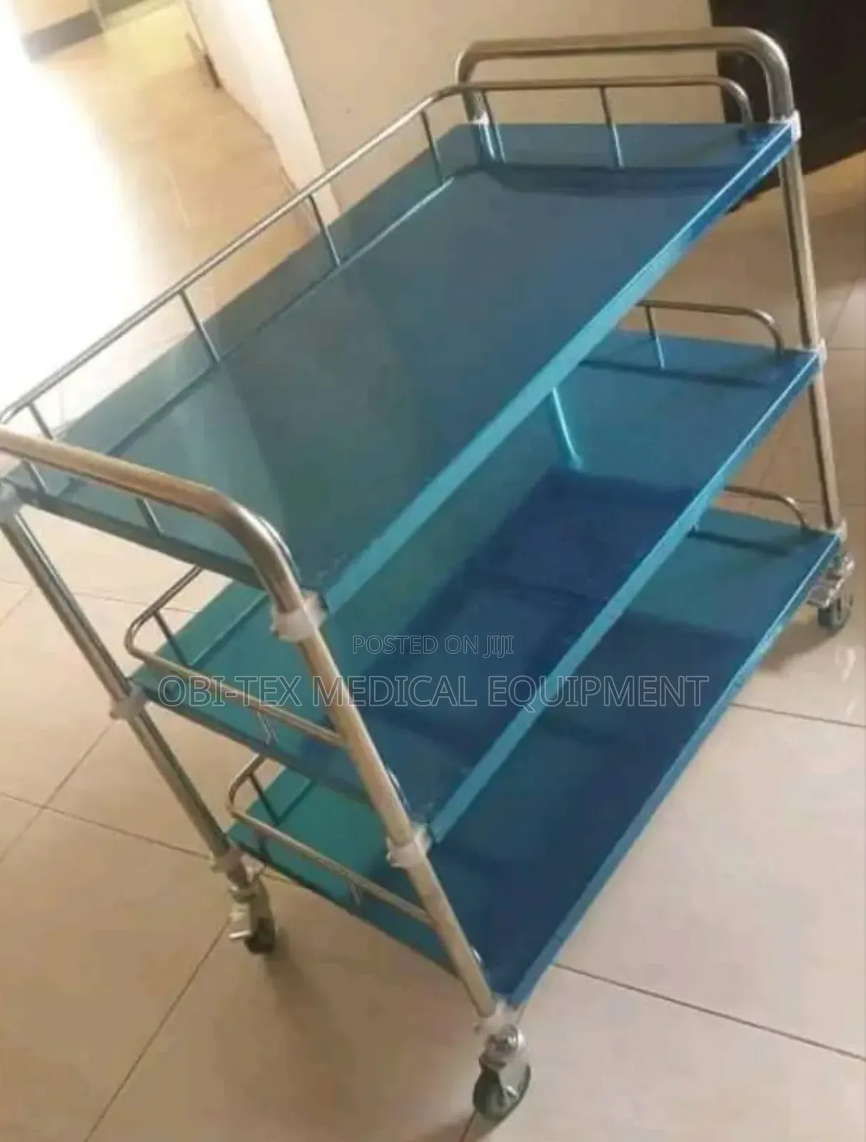 Three Steps Stainless Steel Instrument Trolley