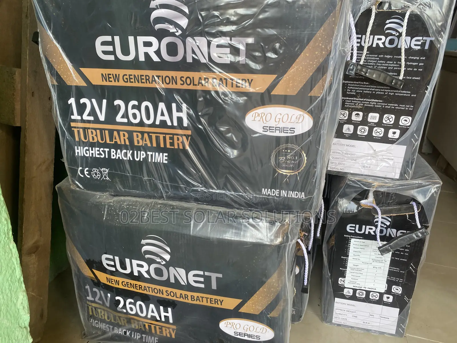 Euronet Tubular Battery 12V 260AH