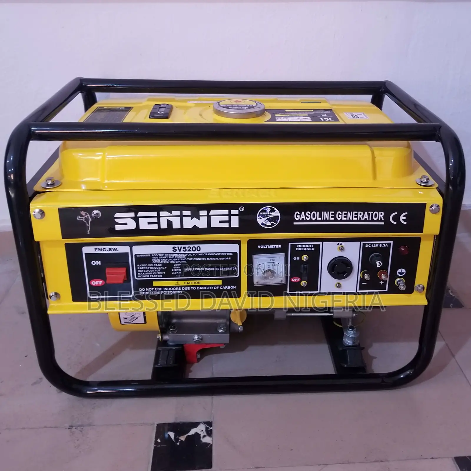 Senwei Sv5200, 2.5kva (2000watts/2.0kw) Manual Generator